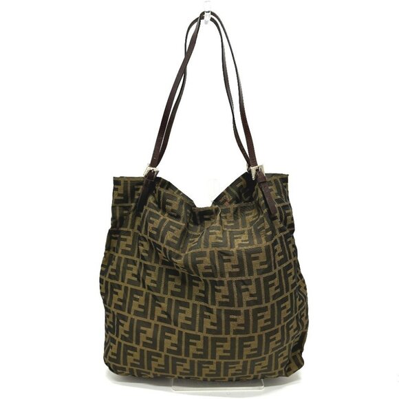 FENDI Zucca pattern Logo Hardware Hand Bag, All-Over Print Shoulder Bag Tote Bag - Picture 1 of 16
